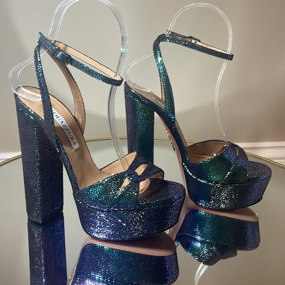 Aquazzura Sinner 140 platform heeled sandals sz 35.5 - Picture 9 of 17